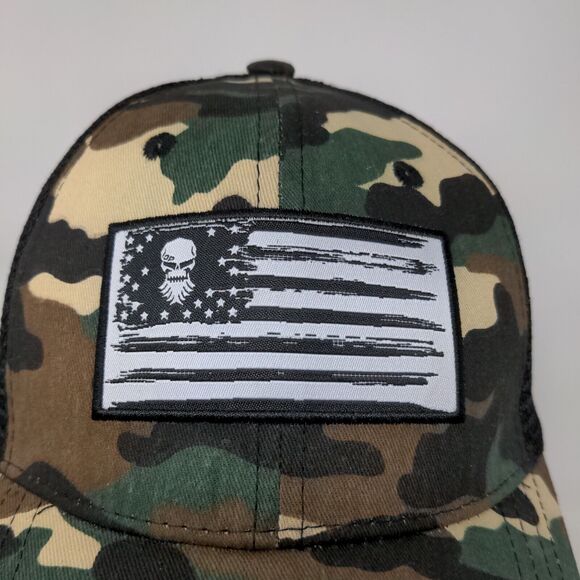 Diesel Power Mens Snapback Camo Patriotic Hat Black Meshback Patch Flag Logo - Picture 4 of 11